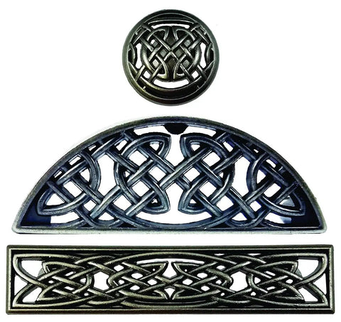 Set Of 6 Heavy Duty Celtic Cabinet Pulls In Old Silver Top Shelf Vintage Cup Handles For Kitchen Drawers Rock Solid Performance With Included Mounting Hardware A Real Deal Upgrade For Your Home Decor Game. Display of Celtic cabinet pulls showcasing intricate designs.