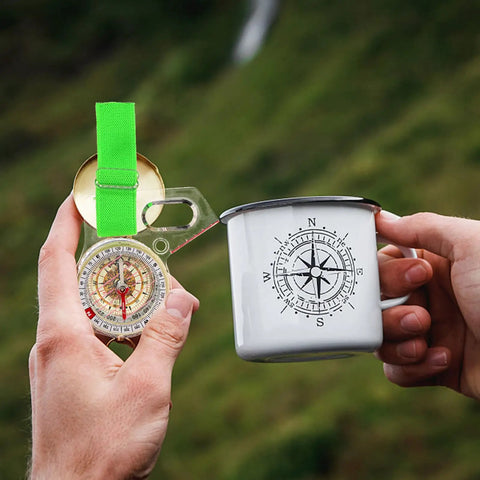 Thumb Type Acrylic Sighting Directional Compass For Hiking And Backpacking Lightweight Precision Compass held in hand