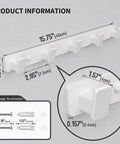 Heavy Duty Wall Mount Coat Rack Featuring Five Lock Down Hooks For All Your Everyday Essentials Like Hats Keys Wallets And Bath Towels Crafted From Corrosion Proof Aluminum In Crisp White Two Pack Bundle with dimensions and accessories.
