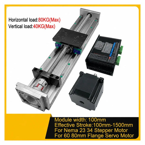 Slick Double Linear Rail Slide Table Featuring Premium Ball Screws For Xyz Axis Cnc Projects with 100mm module and effective stroke.