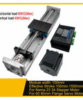 Rock Solid Double Linear Rail Slide Platform Built Tough For Xyz Axis Cnc Projects Featuring Ball Screw Action, 100mm width, 100-1500mm stroke.