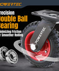 8 Inch Caster Wheels Heavy Duty Swivel Plate Casters With Rubber Knobby Tread for Workbenches Dolly Carts Trolleys Wagons Toolboxes