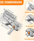 Heavy Duty Soft Close Tip Out Tray Hinges With Smooth Damping Action For Kitchen Sink Cabinets, dimensions showing cold rolled steel design.