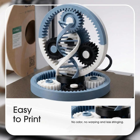 Premium Pla Basic Filament Designed For Serious 3D Makers In Straight Up Sleek Grey With Spacious Two Kilogram Reel used for printed gear model.