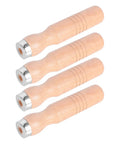 Rock Solid 4 Pack Wood Rasp File Handles With Hella Comfy Red Beechwood Grips for 10-16 Inch carpentry projects, showing ergonomic wooden grips.