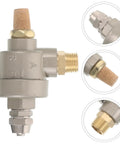 Quick Exhaust Valve For Tire Changer Machines Heavy Duty Pneumatic Dump Valve With Reliable Flow Control Built Tough Metal With Easy Fit With Various Workshop Tire Changer Parts. Brass and metal valve with threaded fitting