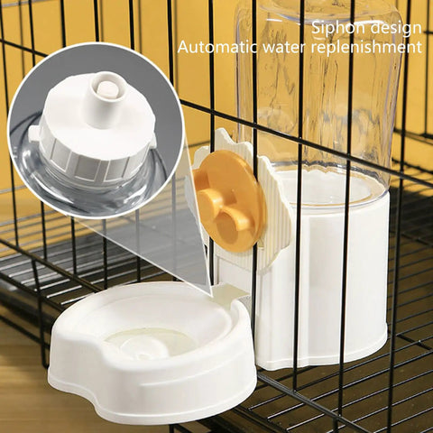 Automatic Pet Water Dispenser With Leakproof Cage Mount Keeps Your Pups Hydrated Straight Up No Mess. Siphon design for easy refill.
