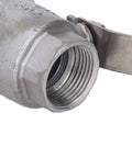 Heavy Duty Three Quarter Inch Npt Stainless Steel Ball Valve For Water Oil Gas Lines Featuring Rock Solid Shutoff And Zero Drip Leak Protection Engineered For Slick Flow And Tough Grind Use close-up of threaded port and handle.