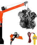 Rock Solid Electric Winch Truck Crane With 360 Degree Rotating Telescopic Boom And 3500 Pound Capacity lifting an engine with electric motor.