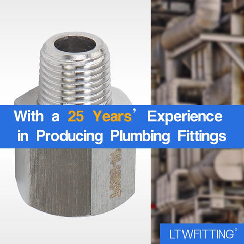Stainless Steel 316 Pipe Fitting Adapter One Quarter Inch Female To One Eighth Inch Male NPT For Air Water Fuel Lines Pack Of Six Hundred Pro Grade Bar Production Quality image with industrial background