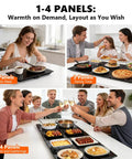 Electric Warming Tray For Parties And Buffets 4 In 1 Modular Food Warmer Mat With 10 Temperature Settings and 8 Hour Timer in use