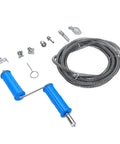 Heavy Duty Alloy Steel Drain Snake With Drill Attachment For Kitchen Sink And Bathroom Clogs Using Flexible Pipe Cleaner, accessories and cable.