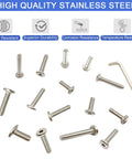 61 Piece 1/4-20 Flat Head Hex Socket Cap Screws Assortment Kit Forged From Premium 304 Stainless Steel Features full thread, hex key and various lengths.