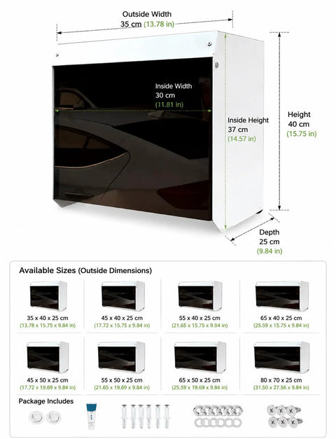 Super Tough Outdoor Electric Charger Rain Cover Hella Rugged Weatherproof Box dimensions with measurements for wall mounted charging station.
