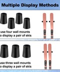 Rock Solid Vertical Ski Hangers And Snowboard Wall Mount Rack Set With Screws And Anchors Premium Black Storage Brackets for displaying skis
