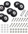 Set Of 8 Luggage Replacement Wheels With 50mm Rubber Swivel Casters For Suitcases And Travel Trolleys, Wear-Resistant Kit