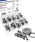 Whopping Ten Pack Heavy Duty Zinc Alloy Twist Lock Fasteners, Bulletproof Turn Buttons With Eyelet Screws For Canvas Tarps And Marine Gear.