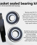 Heavy Duty Washer Tub Bearings And Seal Kit Builds A Ridiculous Seal To Stop The Screeching Slaps Easy Into Samsung Front Load Machines Replaces Dc6200156a 6601002632 Upgraded Oem Parts Whew No More Loud Laundromat Vibes, featuring two 6206/6207 bearings with a black gasket seal.