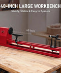 Rock Solid 14X40 Benchtop Wood Lambe Machine With Gnarly Turning Span And Smooth Variable Speed Drive Plus No Fuss Chisel Kit For Dope Bowl Craft And Spindle Turning Success Today on a wooden workbench.