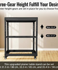 Hardcore Rolling Planer Stand With Quick Height Adjustments And Heavy Duty Steel Base For Zero Sweat Woodshop Setup showing height adjustment features.