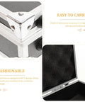 Close-up of Kickass Aluminum Toolbox Carrying Case With Grip Handle showing aluminum corners and sponge lining interior.