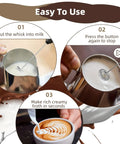Steps to use Handheld Milk Frother Cordless Electric Foam Maker With Stainless Steel Whisk Froths In 15 Seconds Quiet Drink Mixer