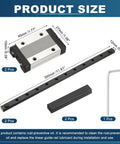 Premium MGN12 Linear Guide Rails 300mm Pair With Sturdy Carriage Blocks Running Butter Smooth showing product size dimensions and parts.