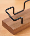 Desk Ready Pro Grade Card Holder For Desk Organization, Modern Card Organizer, Walnut Black Finish with metal stand on wood base