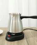 Turkish Coffee Maker 600ml Stainless Steel Electric Pot 110V 5 to 6 Cup Capacity Warmer Kettle with ergonomic handle