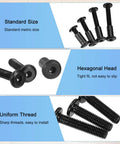 20-Pack M6 X 35Mm Hex Socket Cap Bolts, Black Carbon Steel Furniture Hardware For Cabinet Assembly And Diy Projects, Rock-Solid Connections Without Headaches, Sweet Workshop Essentials with hexagonal heads and uniform threads.