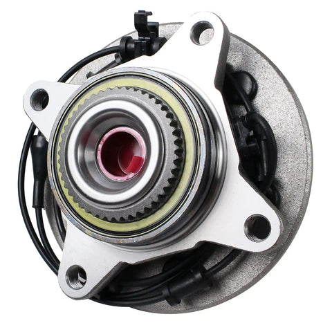 Heavy Duty Front Wheel Hub And Bearing Assembly For 4WD 4x4 Trucks 6 Lug With ABS top view showing part details.