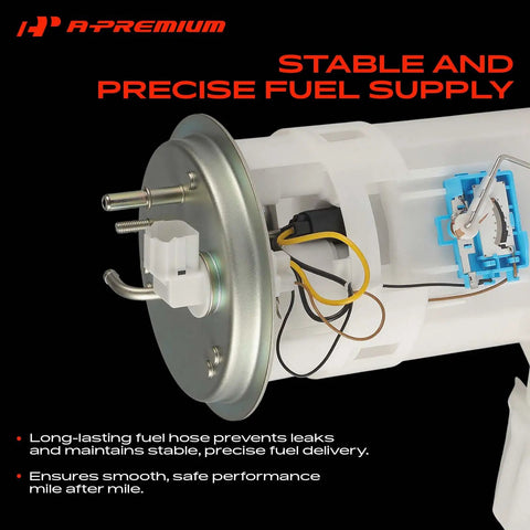 Top Tier Electric Fuel Pump Module Assembly Replacement For Kia Spectra And Spectra5 Gas Engines close-up view showing fuel inlet and connection.