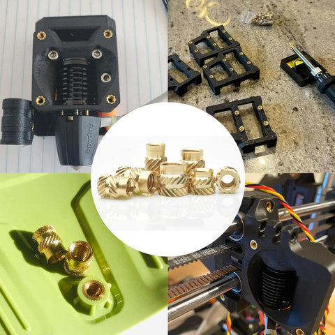 3DZWMAN heat-set insert tool kit with brass inserts and 60W soldering iron for 3D printing