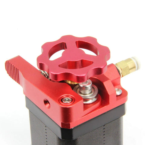 Top Shelf Aluminum Extruder Hand Twist Nut Compatible With Creality CR10 Ender 3 37Mm Badass Cam Knob showing red aluminum dial and lever.