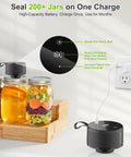 One Touch Auto Seal Mason Jar Vacuum Sealer Kit For Wide And Regular Mouth Jars with smart LED display and charging feature