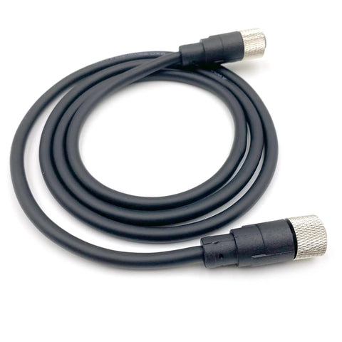 M12 8 Pin Double Female Connector Cable A Code Straight Circular Molded Cable IP67 Waterproof Unshielded PVC 1 Meter