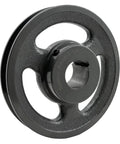 Rock Solid Cast Iron 1 Groove V Belt Sheave With 1 Inch Bore 5.45 OD Motor Pulley For A AX 3L 4L Belts, side view.