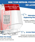 Straight Up Tough Fire Alarm Pull Station Cover in clear unbreakable plastic for indoor or outdoor use, protecting switches.