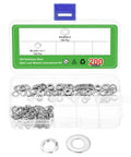 All In One M4 Stainless Steel Split Lock Washers And Flat Washers Kit 200 Pieces 304 Grade Rust Resistant Hardware Set For Home Repair Auto Maintenance And DIY Projects, 304 stainless steel washer assortment in storage case
