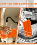 Reusable Silicone Grease Cup Liners For Blackstone Griddles 17, 22, 28, 36 Inch 2 Pack being hand washed and in dishwasher