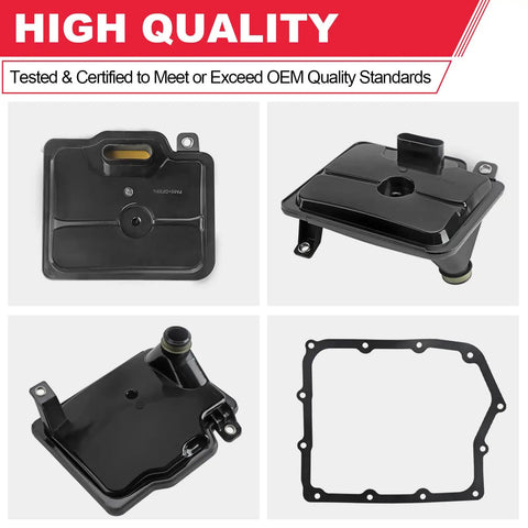 62TE Automatic Transmission Filter With Gasket Kit includes black filter and gasket for Chrysler, Dodge, Ram cars