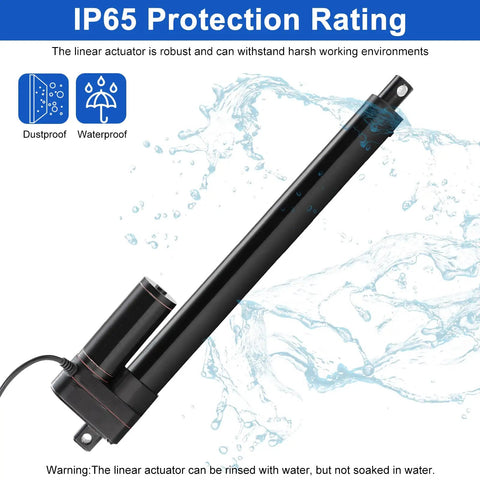 Rock Solid 24V Linear Actuator Featuring 12 Inch Throw And 440 Pound Pull Power with IP65 waterproof protection against harsh environments.