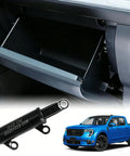 Plug And Play Soft Close Glove Box Damper For Ford Maverick Bronco Sport And Escape Dashboard, showcasing installation and vehicle.