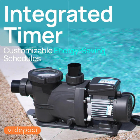 Self Priming Pool Pump With High Flow For In Ground And Above Ground Pools 1.5HP 7350 GPH Efficient Circulation Dark Black Durable Build