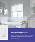 Motion Sensor Light Switch With Wall Plate For Bathrooms, Garages, And Laundry Rooms, Automatic On Off Lighting, white switch in bathroom