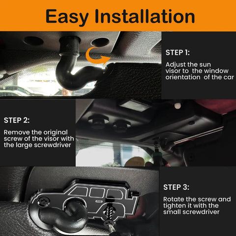 Step-by-step installation guide for Top Shelf Kickin Sun Visor Repair Kit For Jeep Wrangler JL JK Gladiator 2018-2023