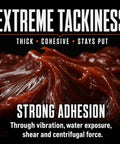 Hella Tough High Temp Wheel Bearing Grease With Tacky Lithium Complex For Heavy Loads And Disc Brakes Battle Tested Extreme Heat Resistance Waterproof Lubricant shown in a thick, cohesive texture.