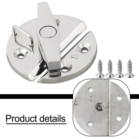 Rock Solid Marine Grade 316 Stainless Steel Turn Button Catch Latch with screws, mirror polished finish for secure hatch closure.