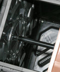 Interior view of Dual Chamber Compost Tumbler Bin With Rotating Design For Faster All Year Round Composting, 24 Ventilation Openings And Sturdy Steel Legs, Outdoor Tumbling Composter For Rich Nutritious Soil In No Time.