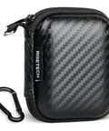 Solid As A Rock Hard Earbud Case With Smooth Pull Zipper And Secure Travel Clip For Your Daily Drivers And Mini Wireless Earbuds Beater Resistant Eva Carry Pouch, black EVA case with carabiner.